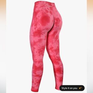 Pink Tie-Dye Leggings